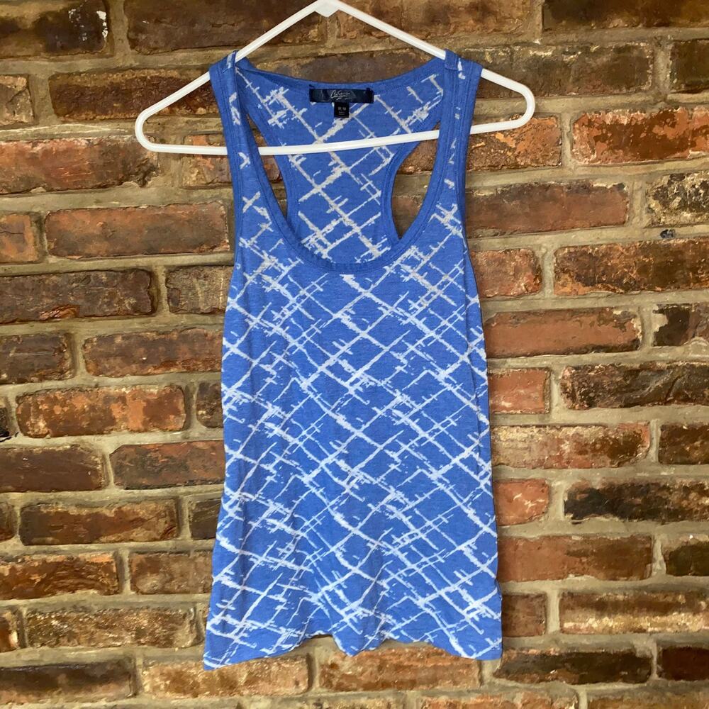 City Stars Blue Graphic Racerback Tank Top Medium